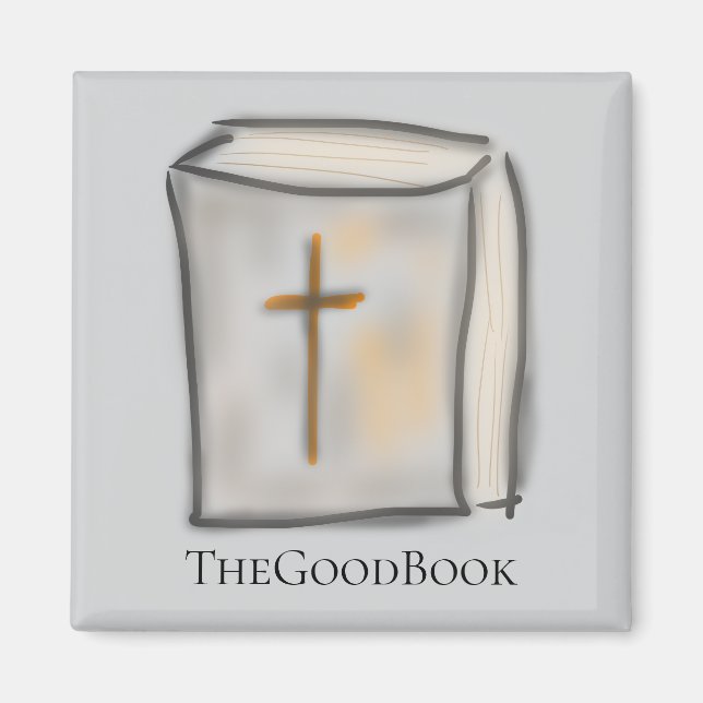 TheGoodBook Kristna Bibeln med Kors  Magnet (Framsidan)