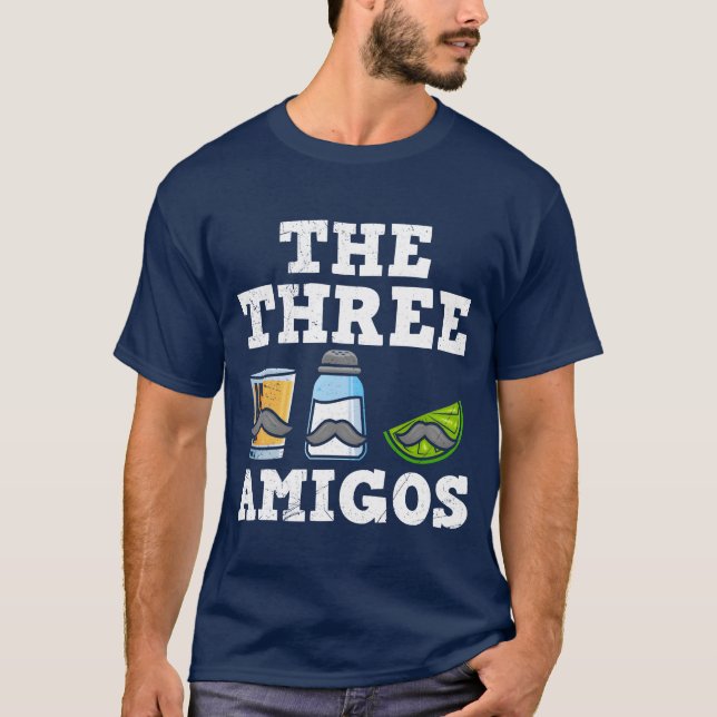Thehree Amigosequila Meican Drink Meico funny T Shirt (Framsida)