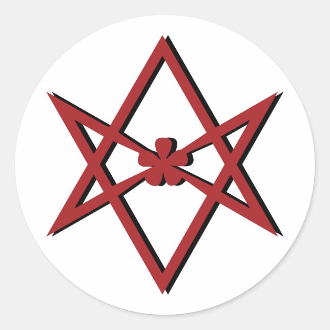 Thelema Symbol Runt Klistermärke (Framsida)