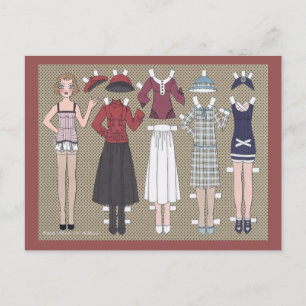Thelma, Art Deco Girl of the 200 Papper Doll Vykort