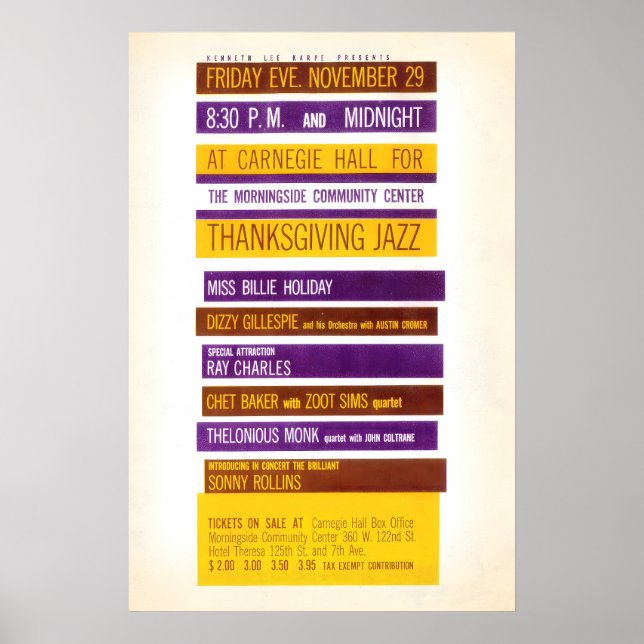 Thelonious Monk - John Coltrane - Billie Holiday Poster (Framsidan)