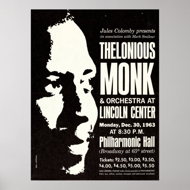 Thelonious Munk 1963 New York City Concert Poster (Framsidan)