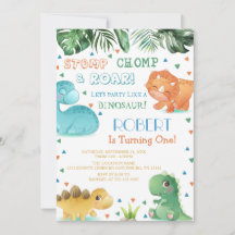 Theme Dinosaur Födelsedagsfest inbjudan