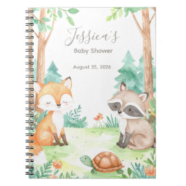 Theme Gift med Cute Woodland Baby Shower Anteckningsbok
