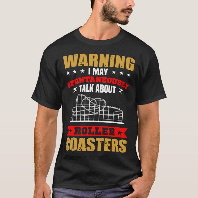 Theme Park Roller Underlägg Amusement Ride T Shirt (Framsida)