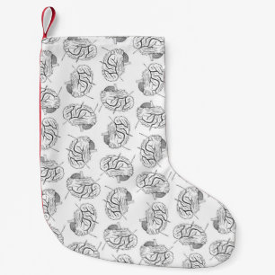 Themed antika hjärnor liten julstrumpa
