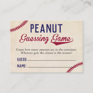 Themed baby showerjordnöt för baseball som gissa visitkort