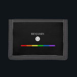 Themed beställnings- Monogramplånbok för LGBT<br><div class="desc">En elegant monogramplånbok med en rand för lgbtprideregnbåge.</div>