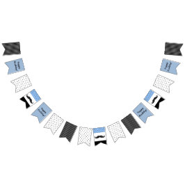 Themed blått för mustasch & svartgrattis på vimplar