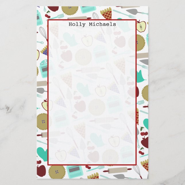 Themed brevpapper för paj (Framsida)