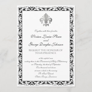 Themed bröllop Fleur-de-lis Inbjudningar