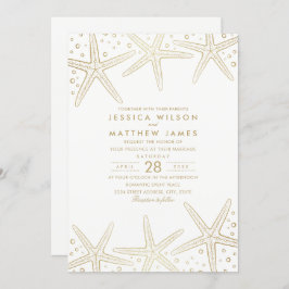 Themed bröllop för nautisk strand för sjöstjärna inbjudningar