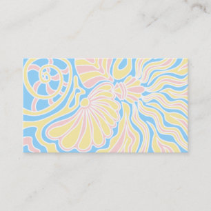 Themed design för sjösida i pastellfärgade fär visitkort