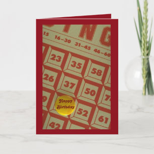 Themed födelsedagkort för gullig Bingo Kort