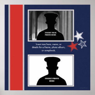 Themed fotoCollage för patriotiska stjärnor Poster