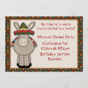 Themed inbjudan för mexicansk åsna