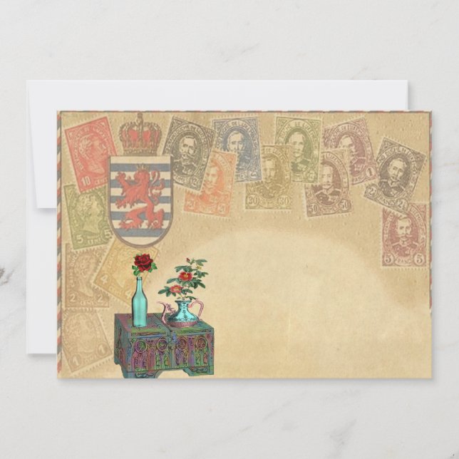 Themed inbjudan för vintage resor (Framsida)