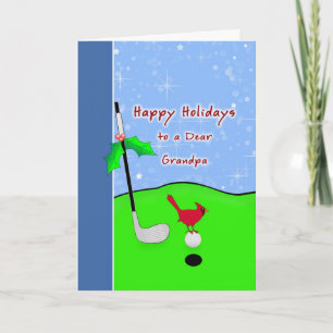 Themed julkort för Golf för morfar Helgkort