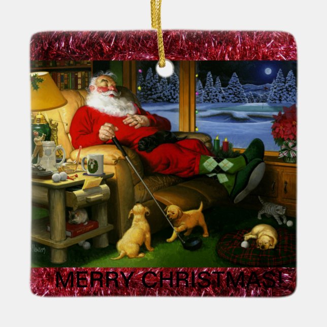 Themed julprydnad för keramisk Golf Julgransprydnad Keramik (Framsida)