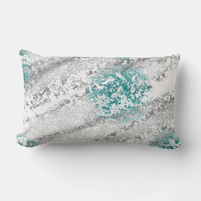 Themed märkes- dekorativt för Aquamarinestrand Lumbarkudde (Framsida)