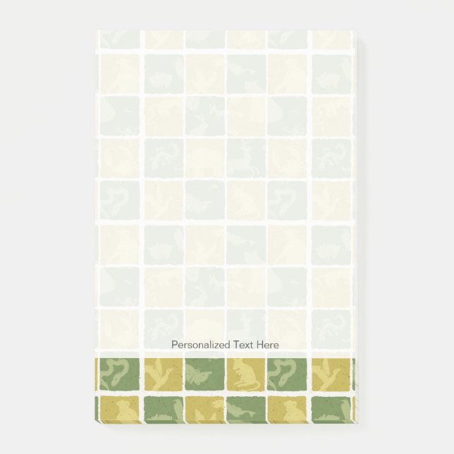 themed mönster för zoo post-it block (Framsida)