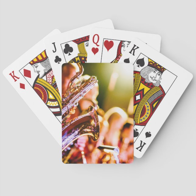 Themed musik, skina mässingssaxofonspelare med Ba Spelkort (Baksidan)