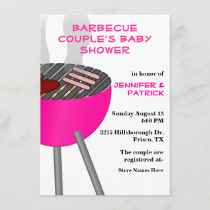 Themed pars för grillfest inbjudan för baby shower