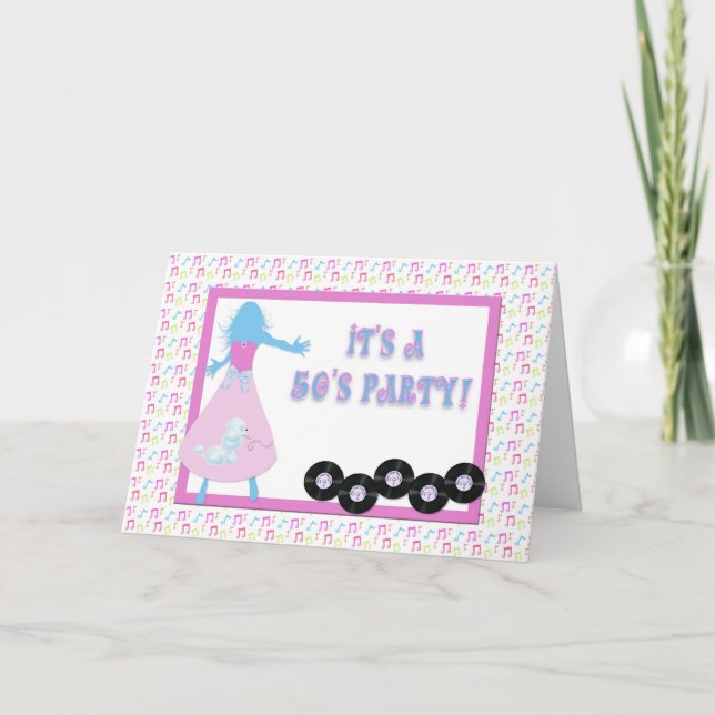 Themed partyinbjudan för 50-tal inbjudan (Framsida)