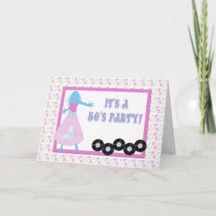 Themed partyinbjudan för 50-tal inbjudan