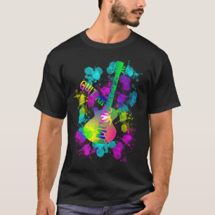 Themed regnbågegitarrmusik t-shirt