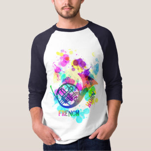 Themed regnbågevalthornmusik t-shirt