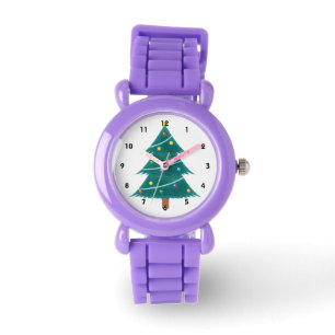 Themed röd glitterklocka för jul armbandsur