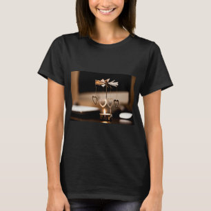 Themed stearinljus, ett stearinljusstativ med få tee shirt