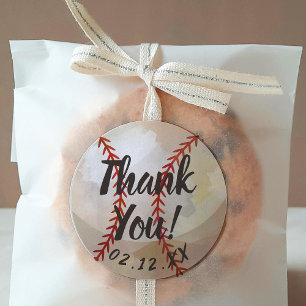 Themed tack för baseball runt klistermärke