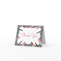 Themed tackkort för Makeup