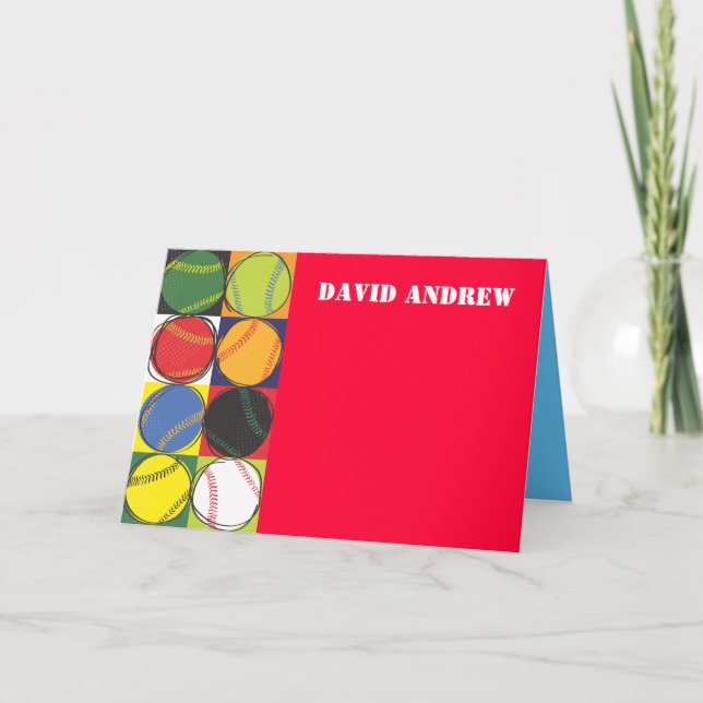 Themed tackkort för Retro baseball (Framsida)