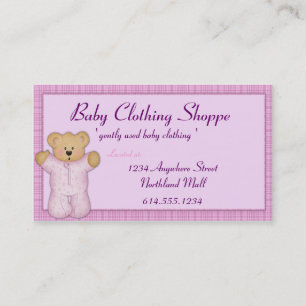 Themed visitkort för baby:: Rosa/purpurfärgad