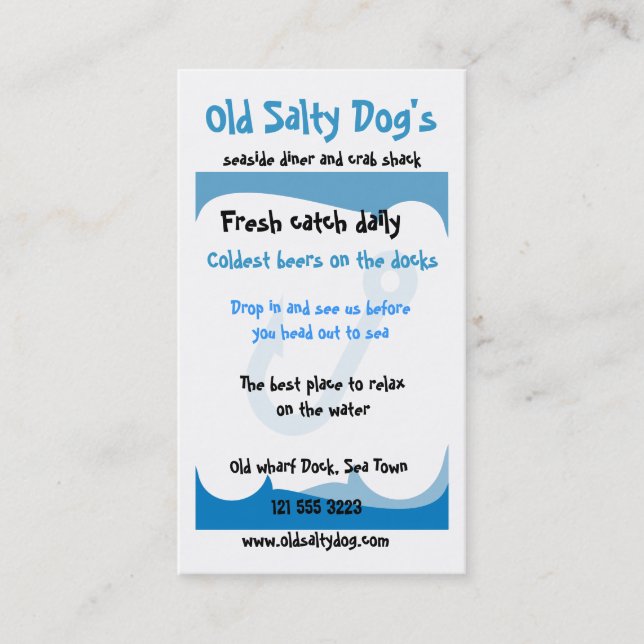 Themed visitkort för hav (Framsida)