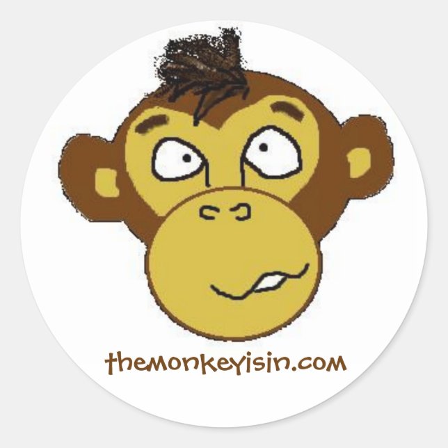 themonkeyisin.com Sticker Runt Klistermärke (Framsida)