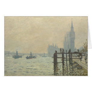 Themsen nedanför Westminster av Claude Monet Hälsningskort