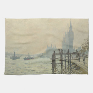 Themsen nedanför Westminster av Claude Monet Kökshandduk