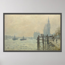 Themsen nedanför Westminster av Claude Monet Poster