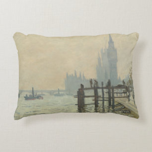 Themsen nedanför Westminster av Claude Monet Prydnadskudde