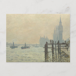 Themsen nedanför Westminster av Claude Monet Vykort