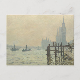 Themsen nedanför Westminster av Claude Monet Vykort