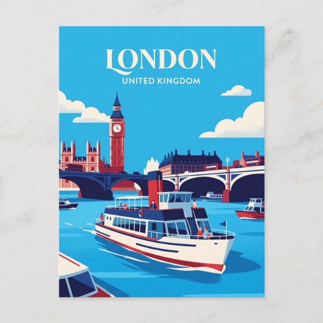 Themsfloden Storbritannien Vykort (Framsida)