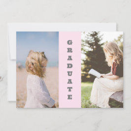 Then And Now 2 Photo Graduation Inbjudningar