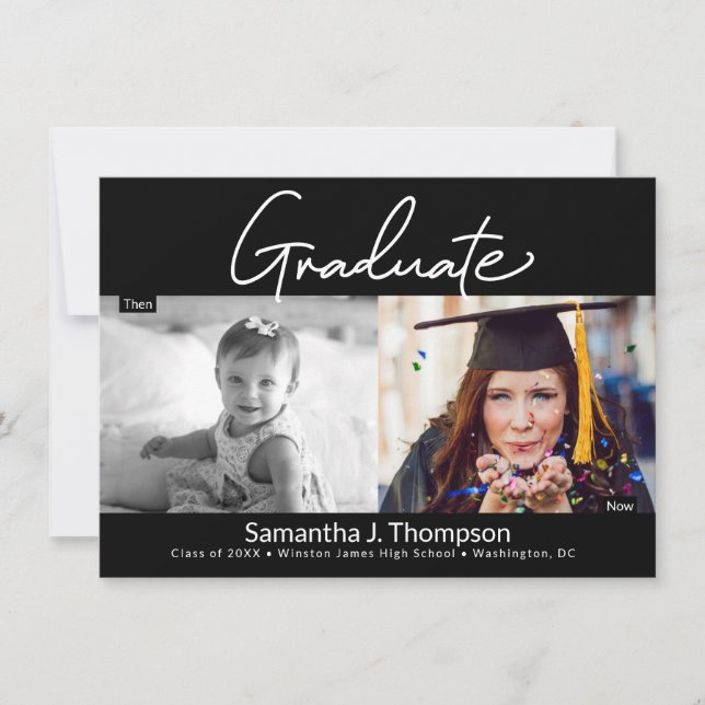 Then and Now high school Graduate photo Meddelande (Framsida)