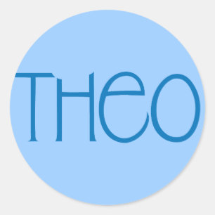 Theo blue Sticker Runt Klistermärke