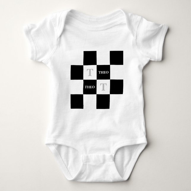 Theo Custom Name T-Shirt Unisex Baby Shower Gift (Framsida)